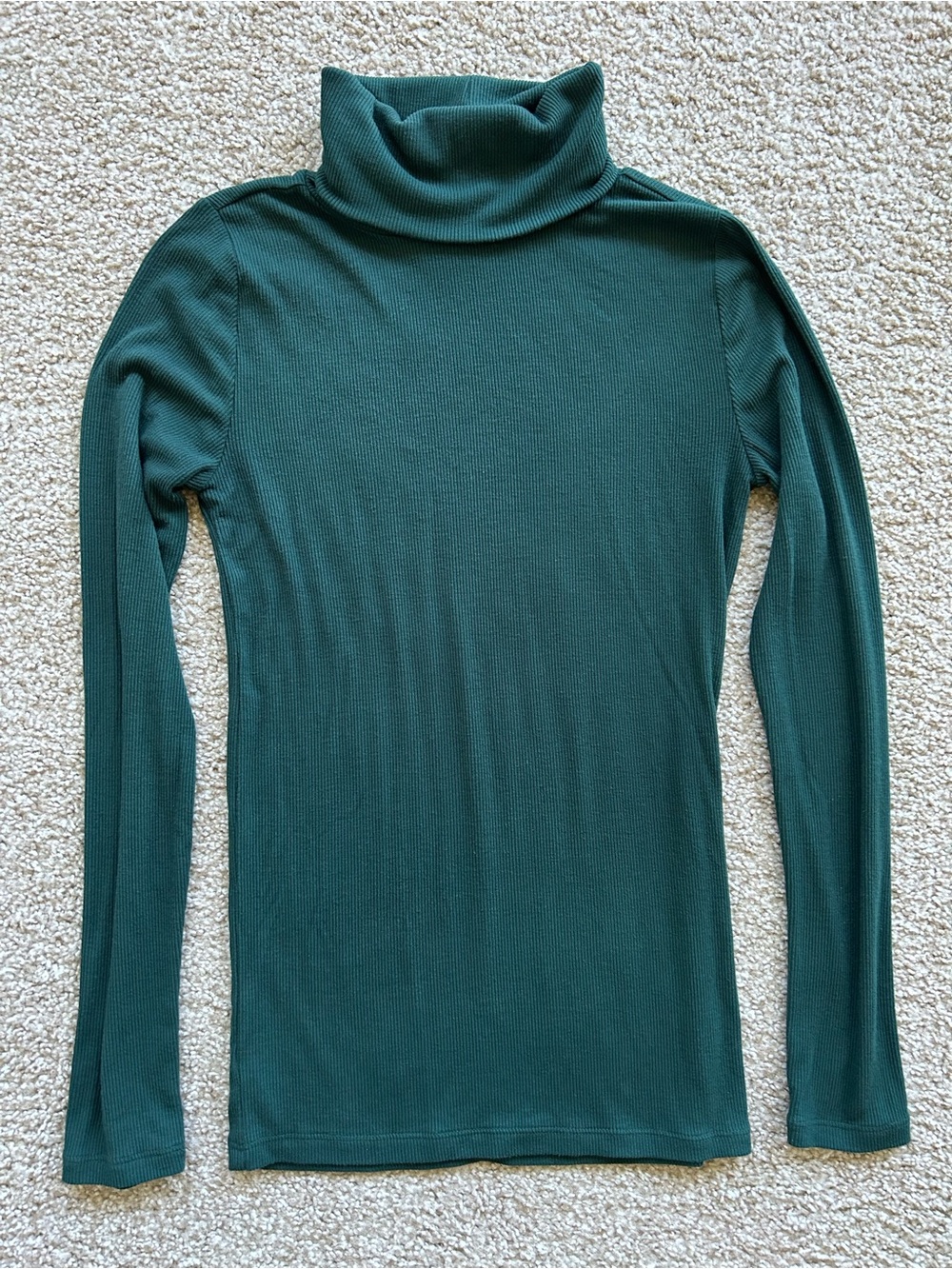 Loft | Green Ribbed Turtleneck